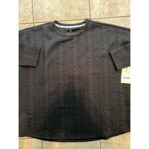 Tuckernut Sport Women’s Puff Sleeve Campbell Pullover Top Sz M / L Black Tennis